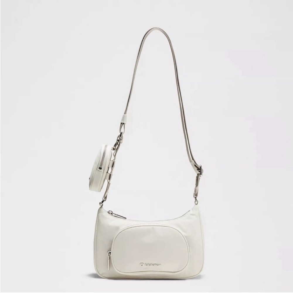 Like NEW Lululemon Athletica Crossbody Bag With Nano Pouch Color Bone